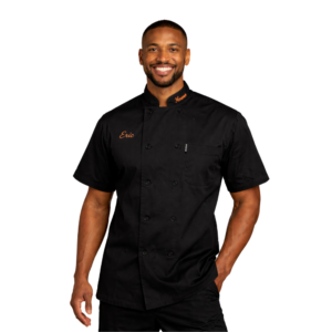 Custom Short Sleeve Black Executive Chef Coat