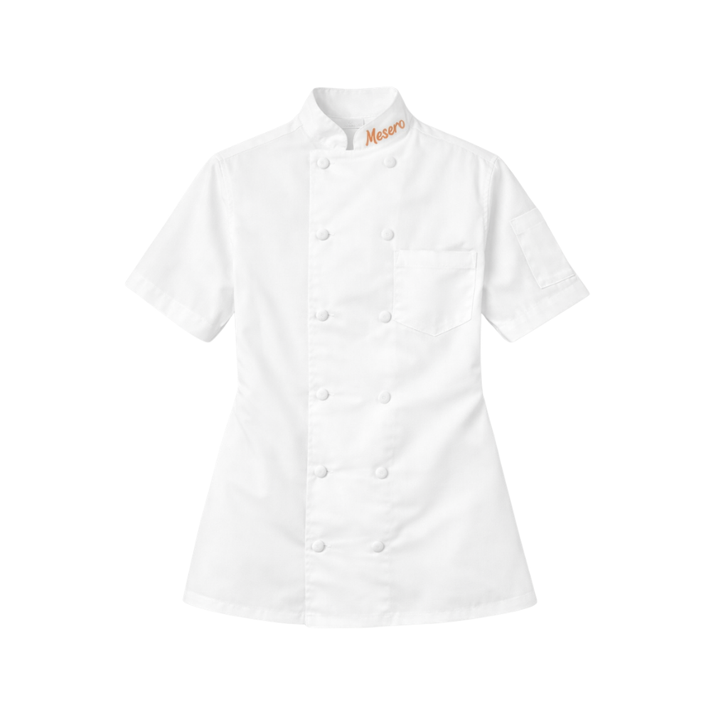 White Short Sleeve Executive Chef Coat - Image 2